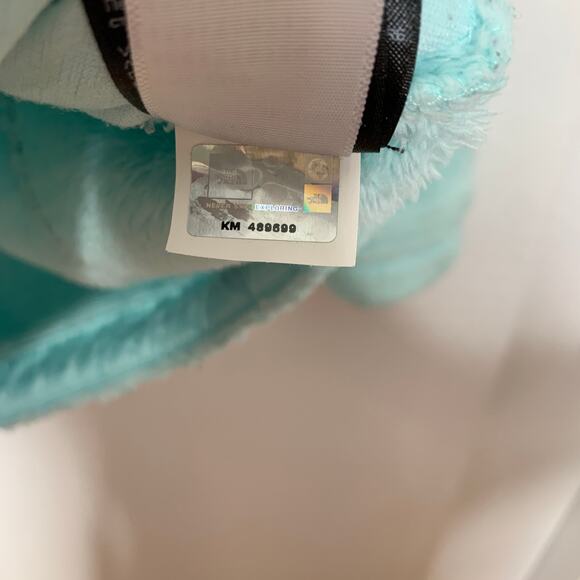 The North Face women's frosty blue Oso hoodie faux fur fleece zip up jacket XS - Picture 12 of 13